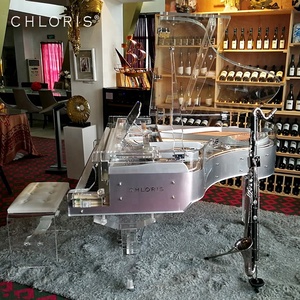 Piano de bébé en cristal transparent et argenté, personnalisé, avec étui de vol, chlore HG-168A - Product Image 1