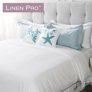 LinenPro 100% Point de Croix En Coton <span class=keywords><strong>Drap</strong></span> De Lit 5 Étoiles Hôtel Ensembles de Literie En Lin - Product Image 4