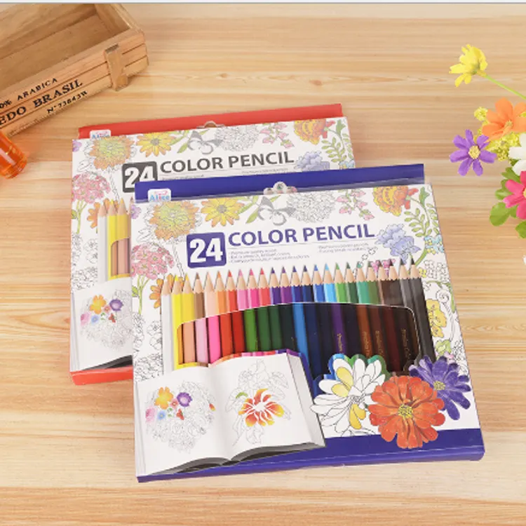 Crayons colorés d'artiste, 7 pouces, décoratifs