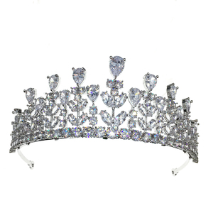 Cubic Zirconia <span class=keywords><strong>Tiara</strong></span> <span class=keywords><strong>e</strong></span> corona Da Sposa Della Principessa Della Fascia di cristallo di cerimonia nuziale accessori per Capelli - Product Image 4