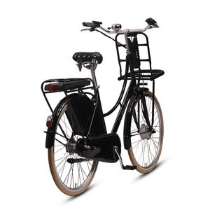 Bicicleta eléctrica de ciudad calificada para hombre adulto, con protector de vestido, color negro - Product Image 3