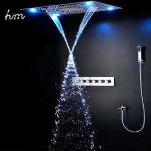 Robinets thermostatiques montés au <span class=keywords><strong>plafond</strong></span>, salle <span class=keywords><strong>de</strong></span> bains, mitigeurs <span class=keywords><strong>de</strong></span> <span class=keywords><strong>douche</strong></span> montés au <span class=keywords><strong>plafond</strong></span> 5 voies, rideaux <span class=keywords><strong>de</strong></span> pluie, ensembles <span class=keywords><strong>de</strong></span> <span class=keywords><strong>douche</strong></span> - Product Image 4
