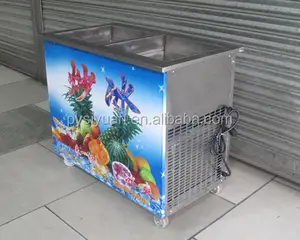 Cuadrado cacerola doble plana frito máquina de helados / doble pan frito máquina de hielo CB-201F