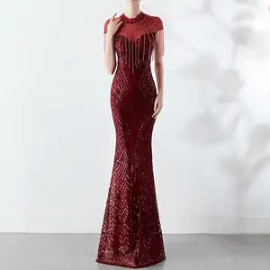 Vestido de fiesta de lujo para mujer, Sexy, de fábrica, venta al por mayor, 2021