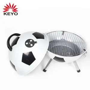 Nieuwe Stijl Draagbare Mini Tafelblad Houtskool Grill Voetbal Bbq Voetbal Vormige Houtskool Barbecue Grill