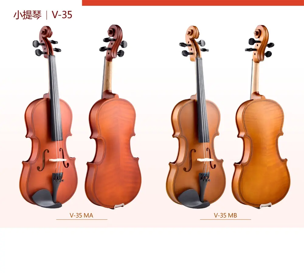 Wholesale Factory Price 1/4 3/4 1/8 1/2 4/4 Professional Custom Made Violin with Accessories