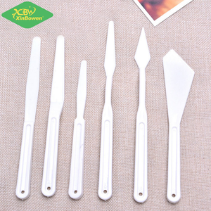 Xinbowen الساخن لوازم الفنون والحرف الأبيض 6 قطعة من البلاستيك سكين اللوحة لوحة سكين - Product Image 2