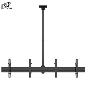 Support de montage pour double écran de 32 à <span class=keywords><strong>65</strong></span> <span class=keywords><strong>pouces</strong></span>, support de plafond pour téléviseur, support mural pour téléviseur avec étagère - Product Image 4