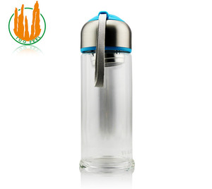 Sano Portable botella de agua de cristal con tapa de acero inoxidable - Product Image 1