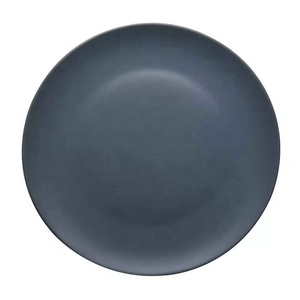 Assiettes à dîner en céramique noir mat, vaisselle crocheté de haute qualité, bon marché, 8 pouces, vente en gros - Product Image 3