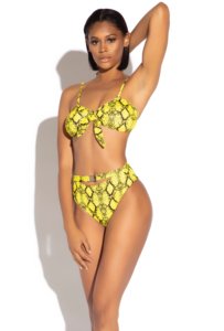 <span class=keywords><strong>Maillot</strong></span> <span class=keywords><strong>de</strong></span> <span class=keywords><strong>bain</strong></span> bikini KY avec bretelles spaghetti, nœud papillon sur le devant et bas taille basse, imprimé serpent <span class=keywords><strong>jaune</strong></span> <span class=keywords><strong>fluo</strong></span> - Product Image 3