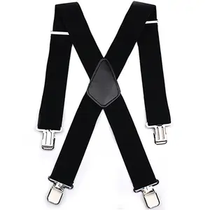 FREE SAMPLE FACTORY PRICE 50MM Wide One Size Mens X Shape Adjustable and Elastic Heavy Duty Suspenders