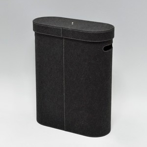 Simple Design White Oval Shape PU Leather <b>Covered</b> laundry Basket - Product Image 2