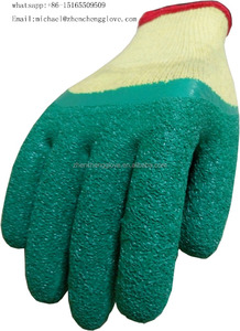 Alta calidad gran agarre verde látex recubierto guante de trabajo/seguridad de construcción/guantes luvas/guantes/En388 - Product Image 2