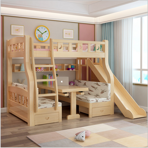2019 Vendita calda Multifunzione in Bianco di Legno Ragazzi Bambini <span class=keywords><strong>Letto</strong></span> A Castello <span class=keywords><strong>Letto</strong></span> A Castello Con Scivolo - Product Image 3