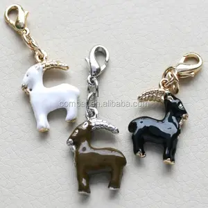 Customize OEM order Hot Selling Zinc Alloy Goat Pendant Enamelled Charms