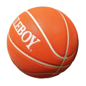 Hot penjualan size7 PU bahan basket oranye dengan logo kustom bola