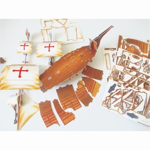 Modèle de bateau pirate en puzzle <span class=keywords><strong>3D</strong></span> Santa Maria avec broderie - Jouet de bateau pirate pour enfants de 3 à 10 ans - Product Image 3