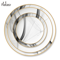 Service d'assiettes de table en porcelaine, os, nouveau style, pour mariage et restaurant, 2021