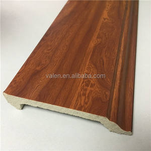 Fábrica al por mayor barato 3 pulgadas de ancho de plástico embellecedor de pared cubiertas de moldura de zócalo PS totalmente acabado rodapié - Product Image 2