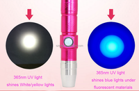 365nm 500mah batterie intégrée Rechargeable torche lumière noire USB LED UV lampe de poche