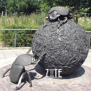 Jardin grand insecte en métal sculpture <span class=keywords><strong>bronze</strong></span> bouse <span class=keywords><strong>scarabée</strong></span> statue - Product Image 1