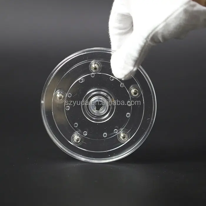 Base giratória manual de plástico, acessório rotativo transparente de acrílico com 23cm para móveis