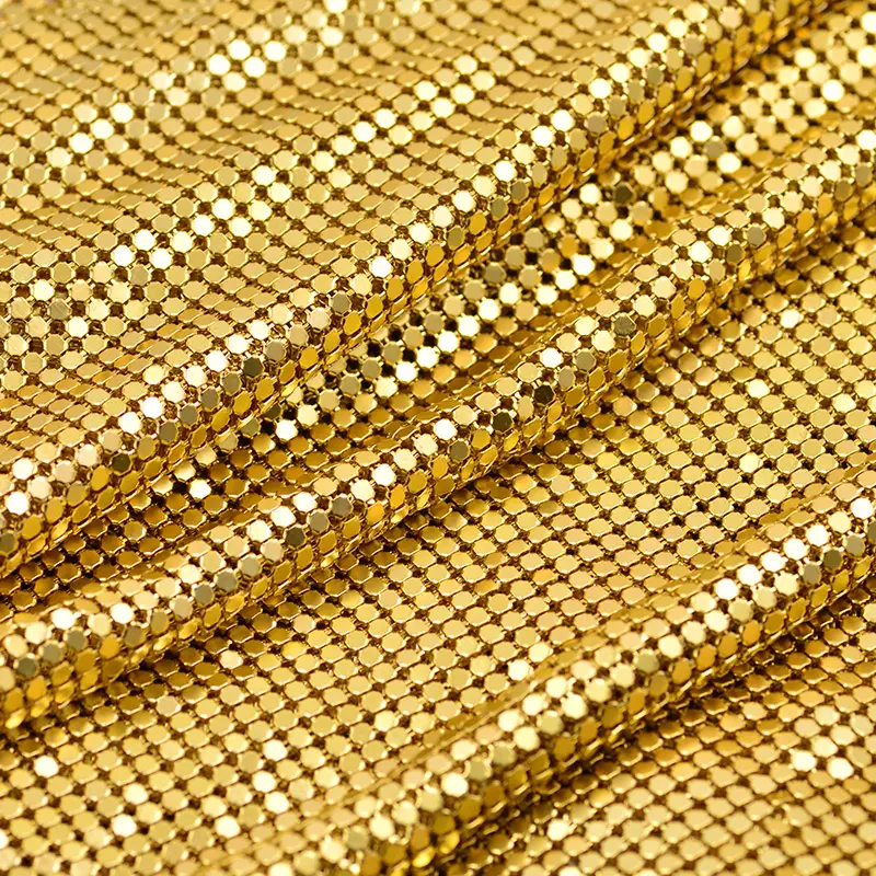 45*120cm Gold Silver Rhinestone Mesh Fabric Sewing Metal Trimming Crystal Applique Strass Ribbon Aluminum Mesh for Sexy Dress