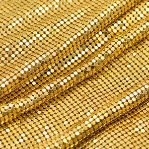 Tela de malla con diamantes de imitación para costura, 45x120cm, color dorado y plateado, Metal, apliques de cristal, cinta de aluminio para vestido Sexy