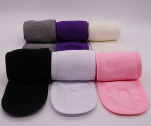 Diadema de maquillaje de algodón para Spa con logotipo personalizado y accesorio de belleza con gancho y lazo - Product Image 6