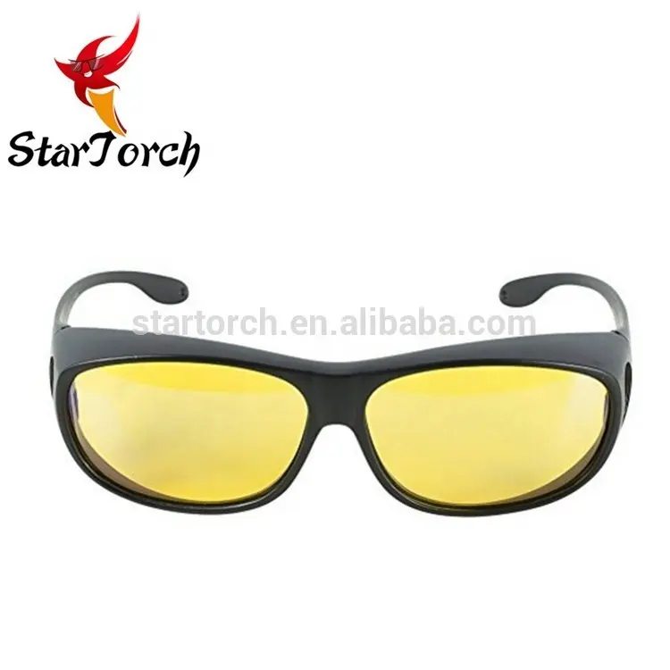Night Vision Wraparound Glasses Fits Over Yellow Tinted Polarized Lenses For Night Driving