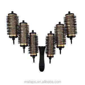 detachable hair brush 6 hair brushes head removable hair Brush Set