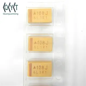 SMD مكثف 6.3V التنتالوم مكثف 1000 فائق التوهج 6.3V 108j 6L3R1 E-نوع