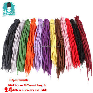 Luxe pour tresser 90cm-120cm de long Népal laine feutrée synthétique <span class=keywords><strong>Dreadlocks</strong></span> Crochet tresses cheveux pour enfants et adultes - Product Image 2