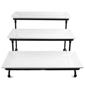 Venta caliente barato fiesta <span class=keywords><strong>restaurante</strong></span> usado 3 Nivel de <span class=keywords><strong>tapas</strong></span> sirve platos con soporte - Product Image 4