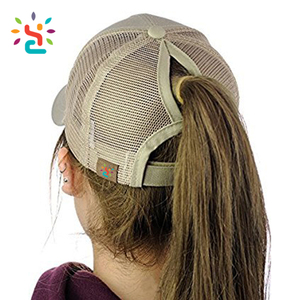 Casquette Queue de Cheval Brodée Personnalisée Casquette de Baseball en Coton et Maille Matelassé à Carreaux 6 Panneaux Casquettes de Sport pour Femmes Camion