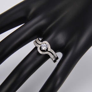ZHILIAN Set di Anelli per Coppie, Maschio e Femmina, in Argento Sterling 925 con Zirconi, Anelli di Fidanzamento e Matrimonio - Product Image 5
