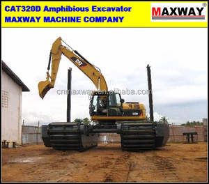 320D 浮式挖掘机，带侧面浮桥和液压 Spud，带液压 Spud 的附加浮桥。CE，EPA，SGS，ISO - Product Image 2
