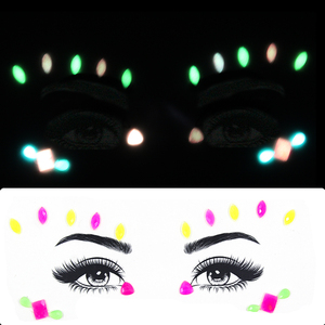 Autocollant de tatouage couleur <span class=keywords><strong>bijoux</strong></span> de visage phosphorescent et Halloween <span class=keywords><strong>bijoux</strong></span> de visage lumineux - Product Image 6