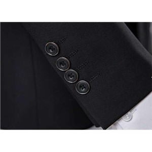 Hot Fashion S-4XL (Blazer + tie + Pants) 3 pezzi abiti da uomo neri <span class=keywords><strong>smoking</strong></span> da sposo un bottone Groomsman abiti da sposa abiti da uomo - Product Image 3