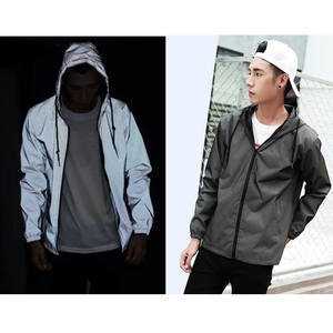 Custom <strong>Hi</strong> <strong>Vis</strong> Plain Black Reflective Wind Breaker Reflector Coat Jacket <strong>Apparel</strong> with Mesh Cloth for Outdoor Cycling Safety Sport - Product Image 4