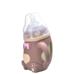 Portabottiglie per latte in vetro anticolica per neonati con design in cartone con custodia protettiva in Silicone - Product Image 6