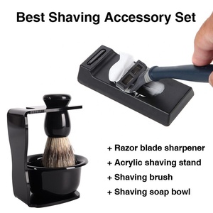 For <strong>Gillette</strong> <strong>Razor</strong> <strong>Blade</strong> Sharpener with Acrylic Stand Soap Bowl Shaving Brush <strong>Best</strong> Shaving Accessory Set - Product Image 2