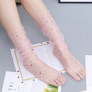 <span class=keywords><strong>Calze</strong></span> in Tulle donna sottili trasparenti da donna con motivo a stella Glitter Sexy alla moda - Product Image 3