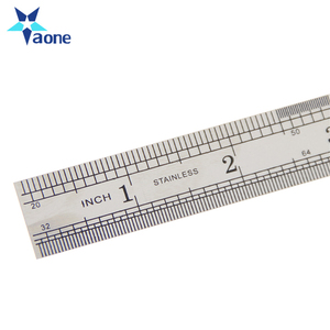 Règle droite en acier inoxydable, x 15cm ou 6 pouces, outil de mesure de précision, Double face, pour apprentissage, papeterie de bureau - Product Image 3