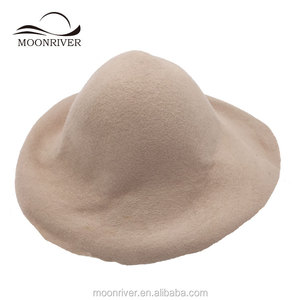 Sombrero de Fieltro Capelina de Lana sin Terminar de Color Claro - Product Image 3
