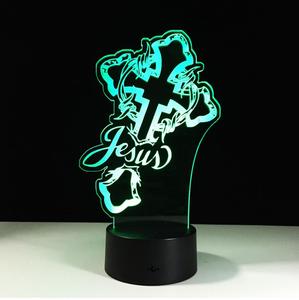 Lampu Malam Desain Yesus Kualitas Tinggi Lampu Malam LED 3D Yesus untuk Dekorasi Kamar Orang Kristen Lampu Samping Tempat Tidur - Product Image 3