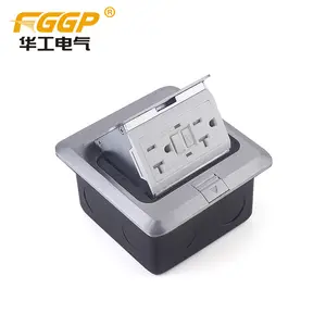 HGD-2F FGGP Silver Polish GFCI Temper Resistant Receptacle Pop Up Type Floor Socket GFCI socket