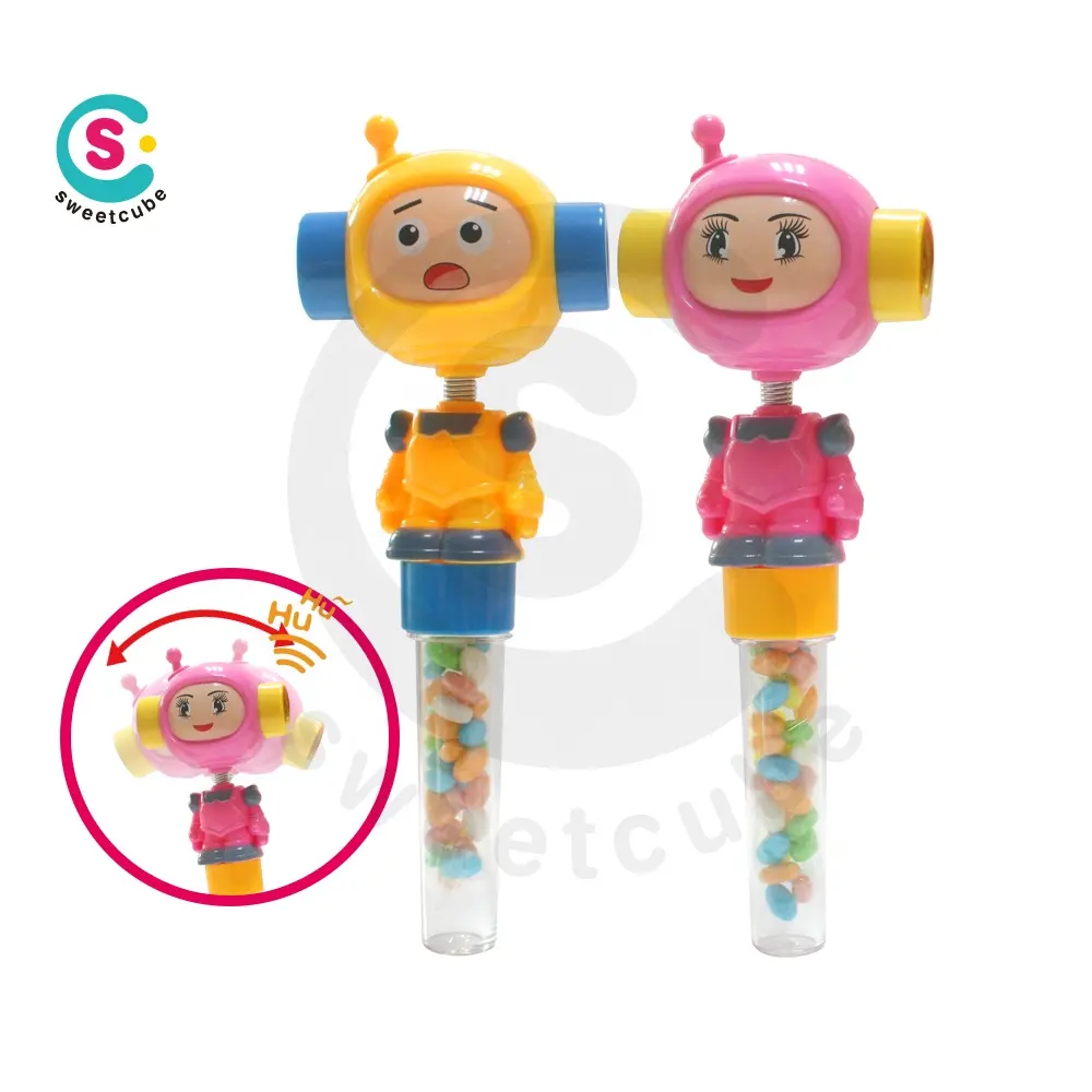 Sweetcube新商品男の子と女の子のロボットシェイクホイッスルキャンディーおもちゃ