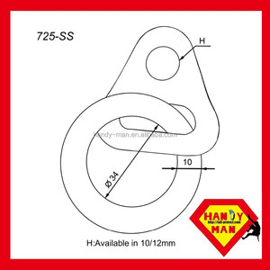 Soporte de Anclaje para Escalada en Roca de Acero Inoxidable 725-SS con Anillo para Anclaje y Aparejos de Seguridad en Escalada Deportiva - Product Image 2